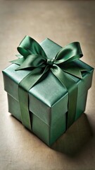 Gift box with dark green square shape