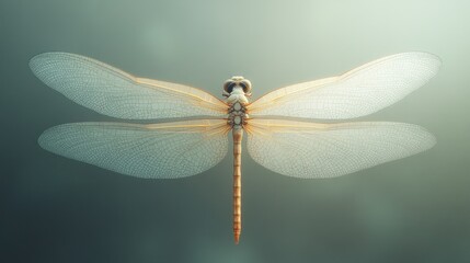 Dragonfly, wings outstretched, delicate details