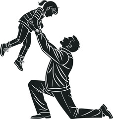 Father lifting his daughter in his arms .perfect for fathers day