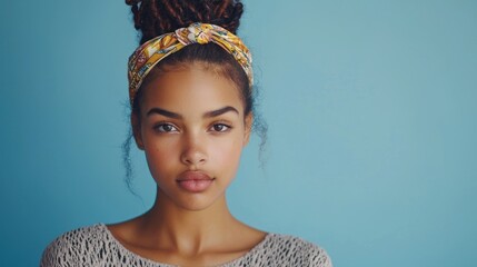 Teen girl with braided bun and headband