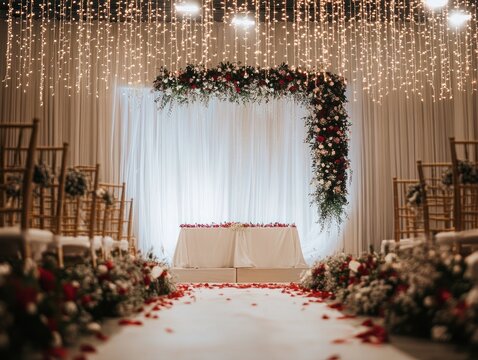 Elegant wedding ceremony setup