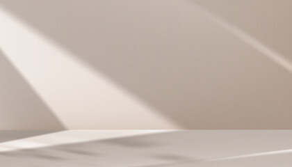 Brown Background,Blur gradient light, shadow on wall interior studio background for product display,Beige Abstract background for Autumn banner,Vector 3D podium stand for spring, summer website banner