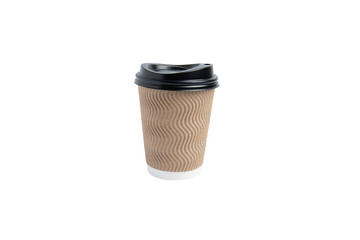 Ripple paper coffee cup – PNG, front view, isolated on transparent background