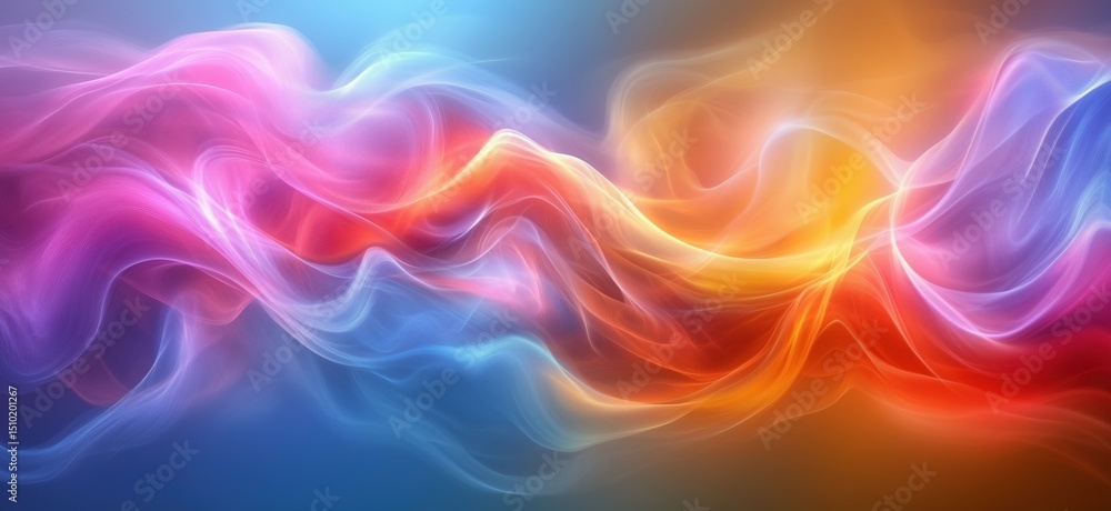 Aufkleber colorful abstract wave patterns with smooth gradients and vibrant hues