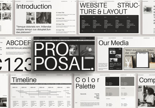 The Minimalist Concept Proposal Presentation Design Template Layout