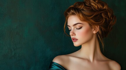 Teen with voluminous formal updo and satin gown