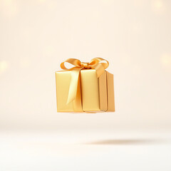 A beautiful golden gift box design with a white background color.