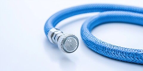 Washing machine water inlet hose on white background