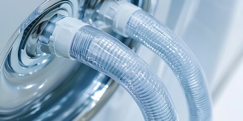 Washing machine water inlet hose on white background