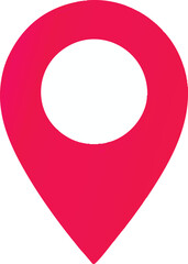 A bright, vibrant red map pin icon, isolated on white background 