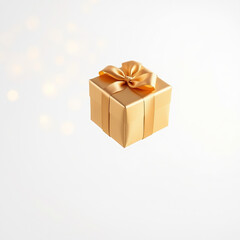 A beautiful golden gift box design with a white background color.