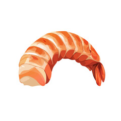 Lobster Tail 2D flat vector illustration, isolated on a white background.