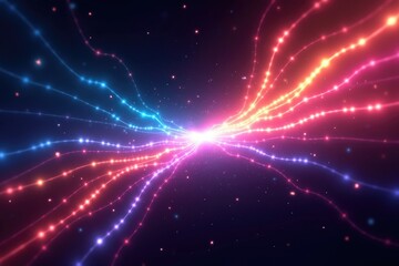 Fototapeta premium Abstract Background Vibrant Cosmic Nebula with Glowing Particles