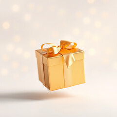 A beautiful golden gift box design with a white background color.