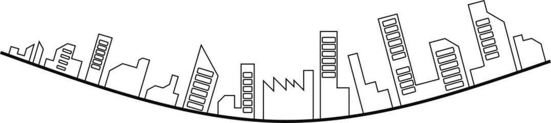 オフィス街のイラスト	