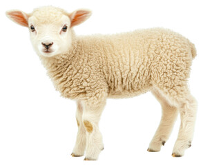 Fototapeta premium PNG Young lamb white sheep background animal.