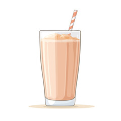 Protein Shake vector 2D flat illustration, isolated on a white background.