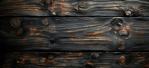 Textured blackened wood surface with natural grain patterns and highlights