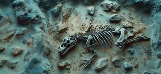 Tyrannosaurus rex fossil discovery in rocky excavation site