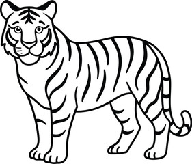 Vector illustration of a cartoon tiger