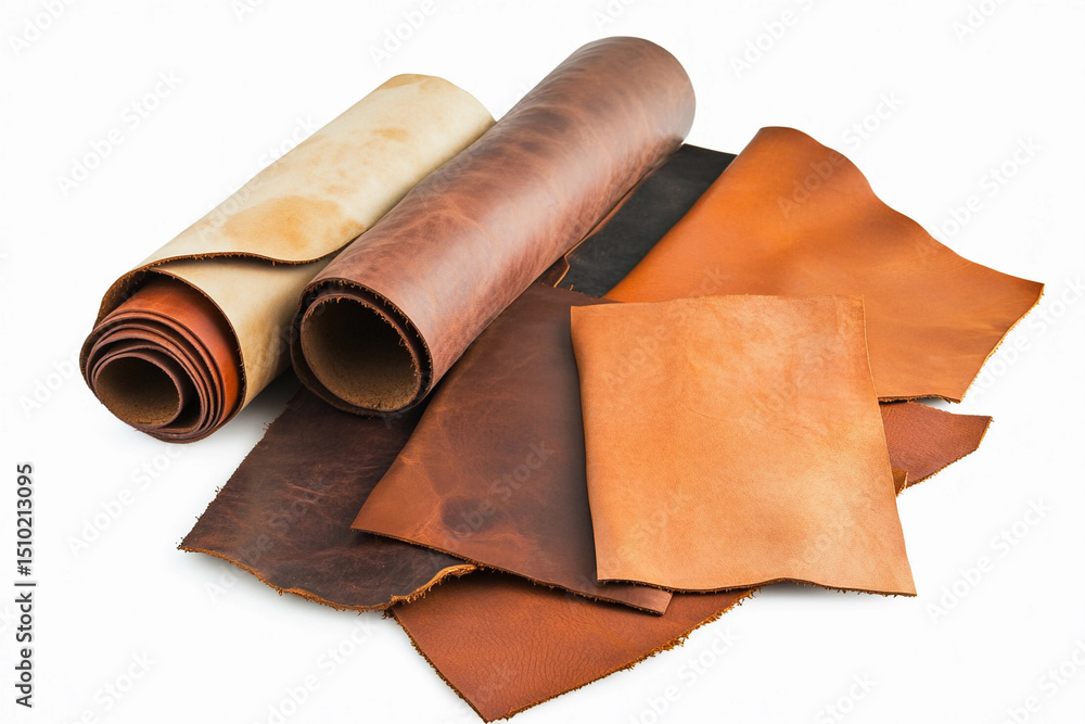 Aufkleber quality rolled and flat leather sheets for crafting generative ai