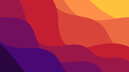 Colorful Abstract Wavy Background with Layered Paper Cut Style in Warm Gradient Tones