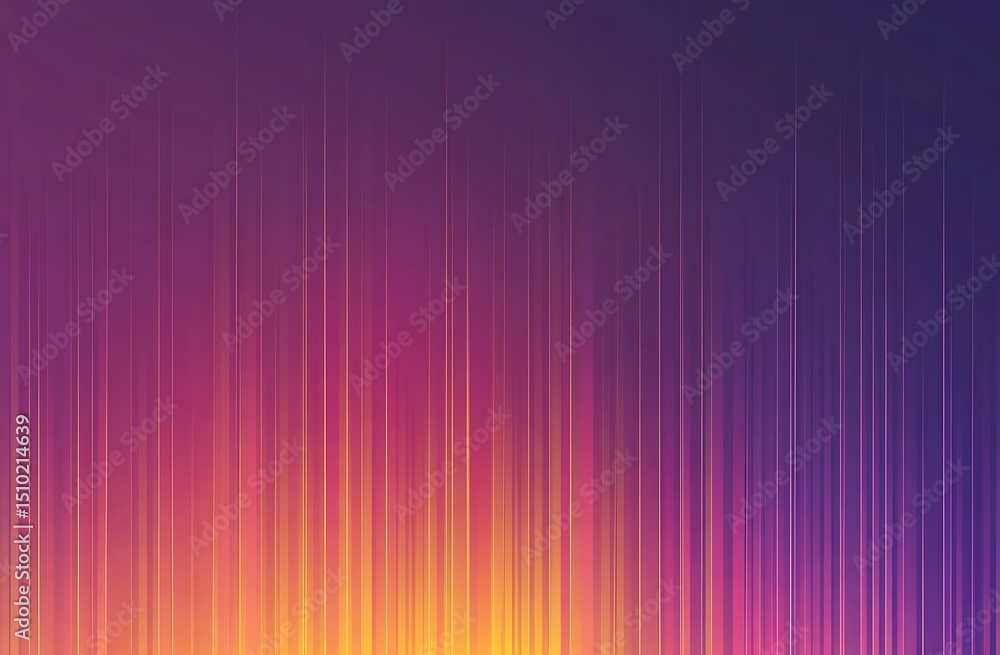 Poster abstract gradient background with purple and orange tones, featuring vertical lines of different thi