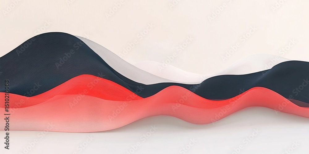 Aufkleber abstract flowing lines: a digitally crafted abstract composition of undulating, layered lines in var