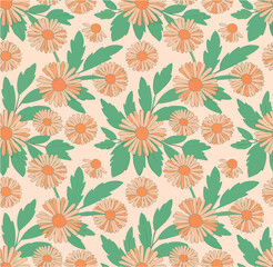 Floral pattern flower design seamless background botanical illustration
