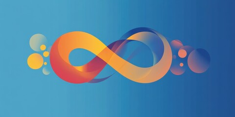 Eternal Connection: A visually stunning infinity symbol gracefully rendered in vibrant, dynamic gradient colors, set against a modern backdrop, reflecting limitless possibilities and unending bonds.