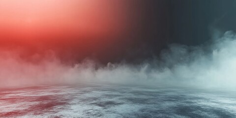Mystical Vaporscape: An ethereal mist floats across an expansive plane, illuminated by a gradient of colors in an atmosphere of mystery and ambiance.