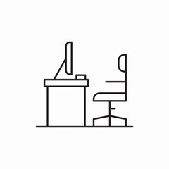 Cubicle workspace desk icon vector sign