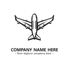 Plane silhouette logo company design vector illustration