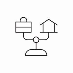 house job balance icon vector sign