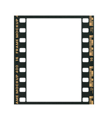 Obraz premium Film frame photo strip high-resolution blank filter. 35mm scan template texture effect. Trendy editable camera roll social stories design. Isolated vintage analog transparent empty scratches mockup.