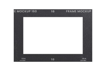 Film frame photo strip high-resolution blank filter. 35mm scan template texture effect. Trendy editable camera roll social stories design. Isolated vintage analog transparent empty scratches mockup.