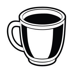 Vector illustration of a black coffee mug