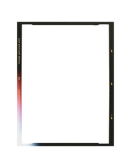Film frame photo strip high-resolution blank filter. 35mm scan template texture effect. Trendy editable camera roll social stories design. Isolated vintage analog transparent empty scratches mockup.