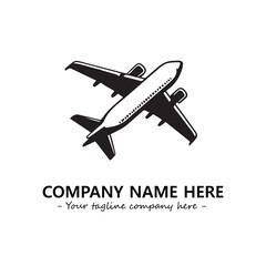 Plane silhouette logo company design vector illustration