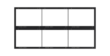 Film frame photo strip high-resolution blank filter. 35mm scan template texture effect. Trendy...
