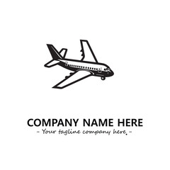 Plane silhouette logo company design vector illustration