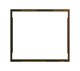 Obraz premium Film frame photo strip high-resolution blank filter. 35mm scan template texture effect. Trendy editable camera roll social stories design. Isolated vintage analog transparent empty scratches mockup.