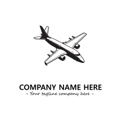 Plane silhouette logo company design vector illustration