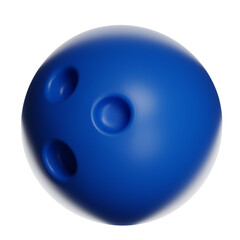 A glossy blue bowling ball with finger holes, ideal for sports, entertainment, and game promotional content.