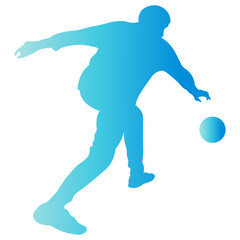 Bowling Player Silhouette. Vector Illustration in Gradient Color Design.