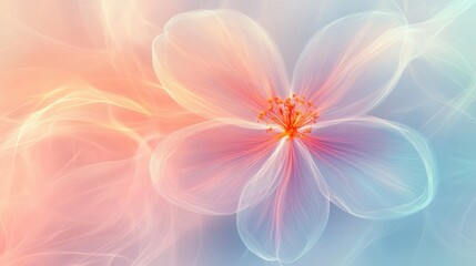 Pastel Dream Flower: A delicate, pastel-colored flower, almost translucent in its beauty, blossoms against a soft, dreamlike background of swirling colors.
