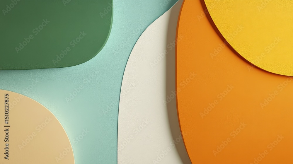 Poster abstract geometric color shapes: a captivating composition of overlapping geometric shapes in a vibr