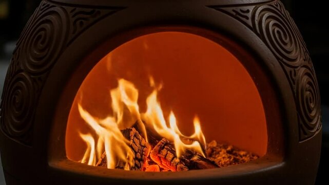 Burning Firewood in a Ceramic Chiminea: Warmth and Comfort
