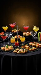 Elegant Cocktail Party: A Lavish Spread of Appetizers and Cocktails