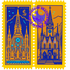 postage stamp germany 1975 church